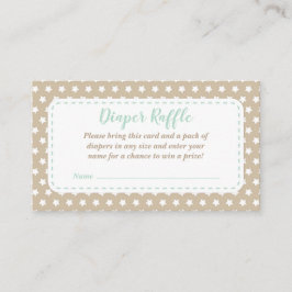 Baby shower Luier Raffle Kaart | Munt en tan