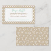 Baby shower Luier Raffle Kaart | Munt en tan (Voorkant / Achterkant)