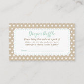 Baby shower Luier Raffle Kaart | Munt en tan (Voorkant)
