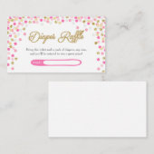 Baby shower Luier Raffle Kaart Roze Gouden Glitter (Voorkant / Achterkant)
