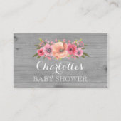 Baby shower Luier Raffle Kaart Rustiek Hout Bloeme (Achterkant)
