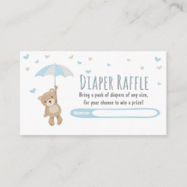 Baby shower Luier Raffle Kaart Teddy Bear Blauw
