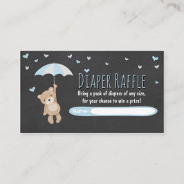 Baby shower Luier Raffle Kaart Teddy Bear Blauw