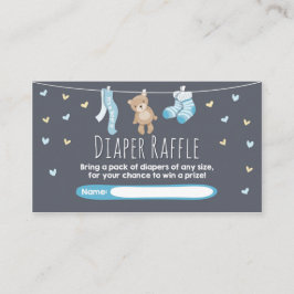 Baby shower Luier Raffle Kaart Teddy Bear Blauw