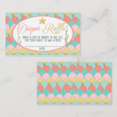 Baby shower Luier Raffle Kaart Zeemeermin Koraal R (Voorkant / Achterkant)