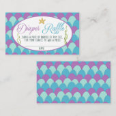 Baby shower Luier Raffle Kaart Zeemeermin Paarse (Voorkant / Achterkant)