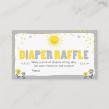 Baby shower Luier Raffle Kaart Zonneschijn Neutral