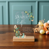 Baby shower Luier Raffle Spring Floral Pasen Acryl Bord