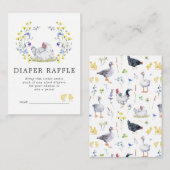 Baby shower Luier Raffle Ticket | Bloemkippen Informatiekaartje (Voorkant / Achterkant)