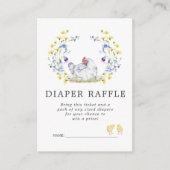 Baby shower Luier Raffle Ticket | Bloemkippen Informatiekaartje (Voorkant)