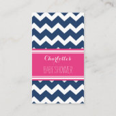 Baby shower Luier Raffle Ticket Chevron Blauw Roze Informatiekaartje (Achterkant)