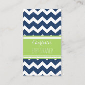Baby shower Luier Raffle Ticket Chevron Blue Limoe Informatiekaartje (Achterkant)