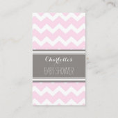 Baby shower Luier Raffle Ticket Chevron Roze Grijs Informatiekaartje (Achterkant)