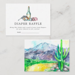 Baby Shower Luier Raffle Ticket | Cowboy Westers Informatiekaartje