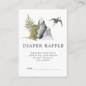 Baby shower Luier Raffle Ticket | Dinosaurus Informatiekaartje (Voorkant)