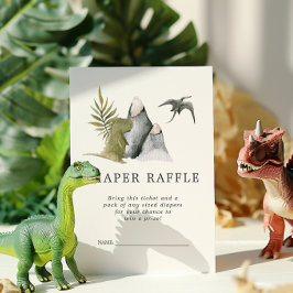 Baby shower Luier Raffle Ticket | Dinosaurus Informatiekaartje