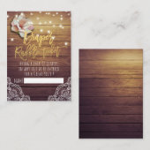Baby shower luier Raffle Ticket Floral Light Wood Informatiekaartje (Voorkant / Achterkant)