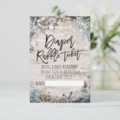 Baby shower luier Raffle Ticket Floral Light Wood Kaart (Staand voorkant)