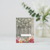 Baby shower luier Raffle Ticket Flower Wood Light Informatiekaartje (Staand voorkant)