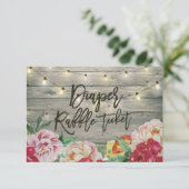 Baby shower luier Raffle Ticket Flower Wood Light Kaart (Staand voorkant)