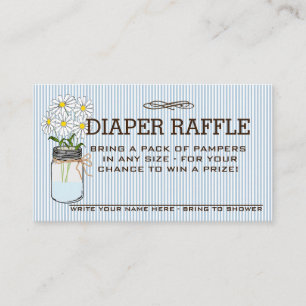 Baby shower Luier Raffle Ticket Informatiekaartje