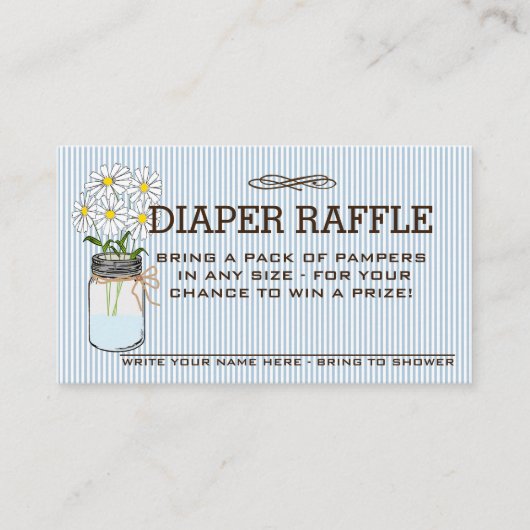 Baby shower Luier Raffle Ticket | Informatiekaartje (Voorkant)