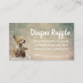 Baby shower Luier Raffle Ticket Little Fox Informatiekaartje (Voorkant)