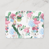 Baby shower Luier Raffle Ticket | Llama Informatiekaartje (Achterkant)