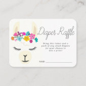 Baby shower Luier Raffle Ticket | Llama Informatiekaartje (Voorkant)
