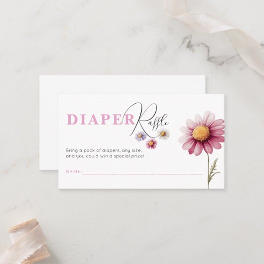 Baby shower Luier Raffle Ticket Sjabloon (Voorkant / Achterkant in situ)