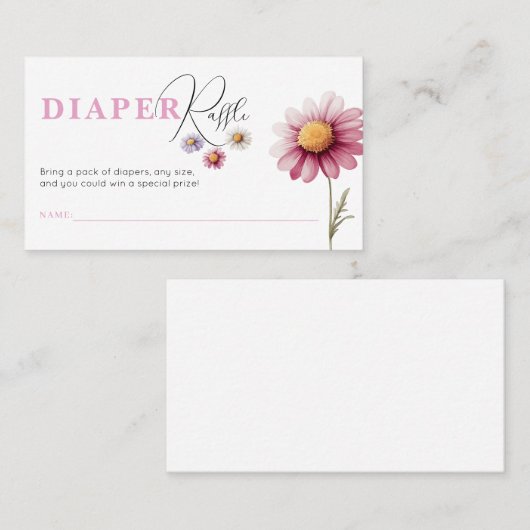 Baby shower Luier Raffle Ticket Sjabloon (Voorkant / Achterkant)