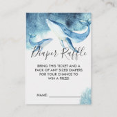 Baby shower Luier Raffle Ticket | Walvissen Informatiekaartje (Voorkant)