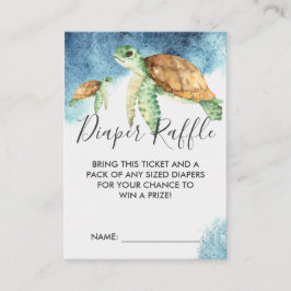 Baby Shower Luier Raffle Ticket | Zeeschildpad Informatiekaartje