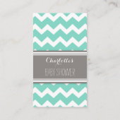 Baby shower Luier Raffle Tickets Chevron Blauwgroe Informatiekaartje (Achterkant)