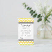 Baby shower Luier Raffle Tickets Chevron Geel Informatiekaartje (Staand voorkant)