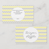 Baby shower Luier Raffle Tickets, geel grijs Informatiekaartje (Voorkant / Achterkant)