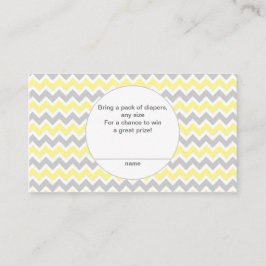 Baby shower Luier Raffle Tickets, geel grijs Informatiekaartje