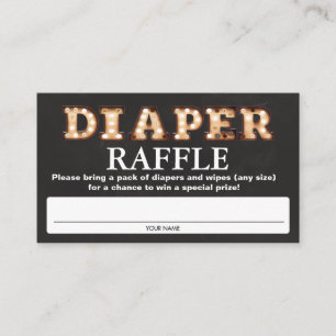 Baby Shower Luier Raffle Tickets Informatiekaartje