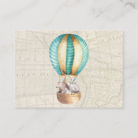 Baby shower Luier Raffle Tickets | Luchtballon Informatiekaartje (Achterkant)