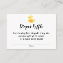 Baby shower Luier Raffle Tickets met Rubber Duck