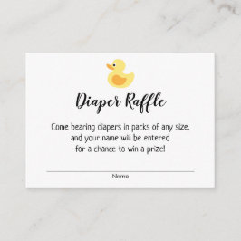Baby shower Luier Raffle Tickets met Rubber Duck Informatiekaartje