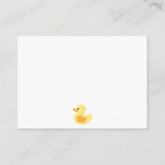 Baby shower Luier Raffle Tickets met Rubber Duck Informatiekaartje (Achterkant)