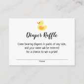 Baby shower Luier Raffle Tickets met Rubber Duck Informatiekaartje (Voorkant)