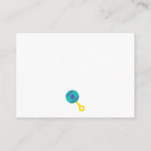 Baby shower Luier Raffle Tickets w / Blauwgroen ra Informatiekaartje (Achterkant)