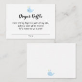 Baby shower Luier Raffle Tickets w / Blue Whale Informatiekaartje (Voorkant / Achterkant)