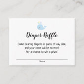 Baby shower Luier Raffle Tickets w / Blue Whale Informatiekaartje (Voorkant)