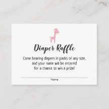 Baby shower Luier Raffle Tickets w / Roze Giraffe