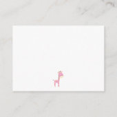 Baby shower Luier Raffle Tickets w / Roze Giraffe Informatiekaartje (Achterkant)