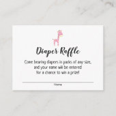 Baby shower Luier Raffle Tickets w / Roze Giraffe Informatiekaartje (Voorkant)