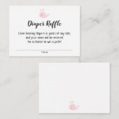 Baby shower Luier Raffle Tickets w / Roze Walvis Informatiekaartje (Voorkant / Achterkant)